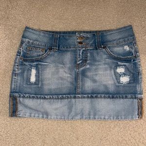 mini ripped Jean skirt